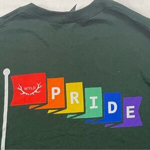 WYLD Dark Green Pride Flag T-Shirt Medium